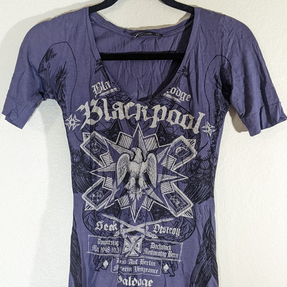 Salvage Blue T Shirt Blackpool